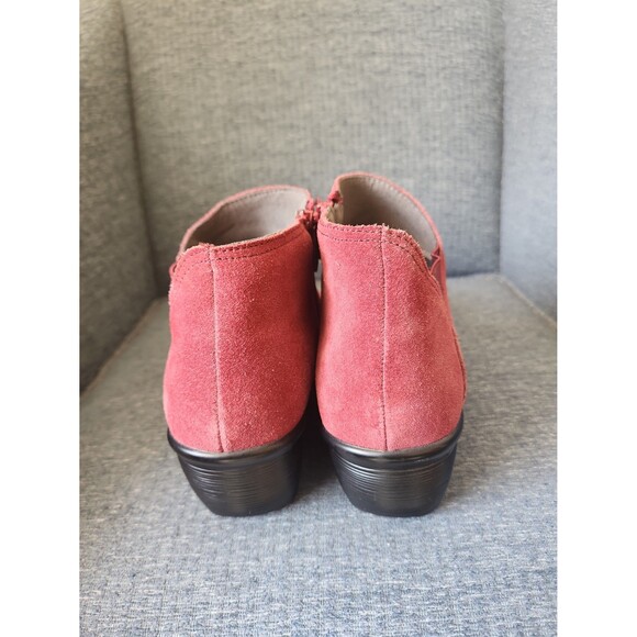Skechers Women's Parallel Ditto Suede Wedge Heel Ankle Boots Size 9 Burgundy Red - Picture 4 of 9